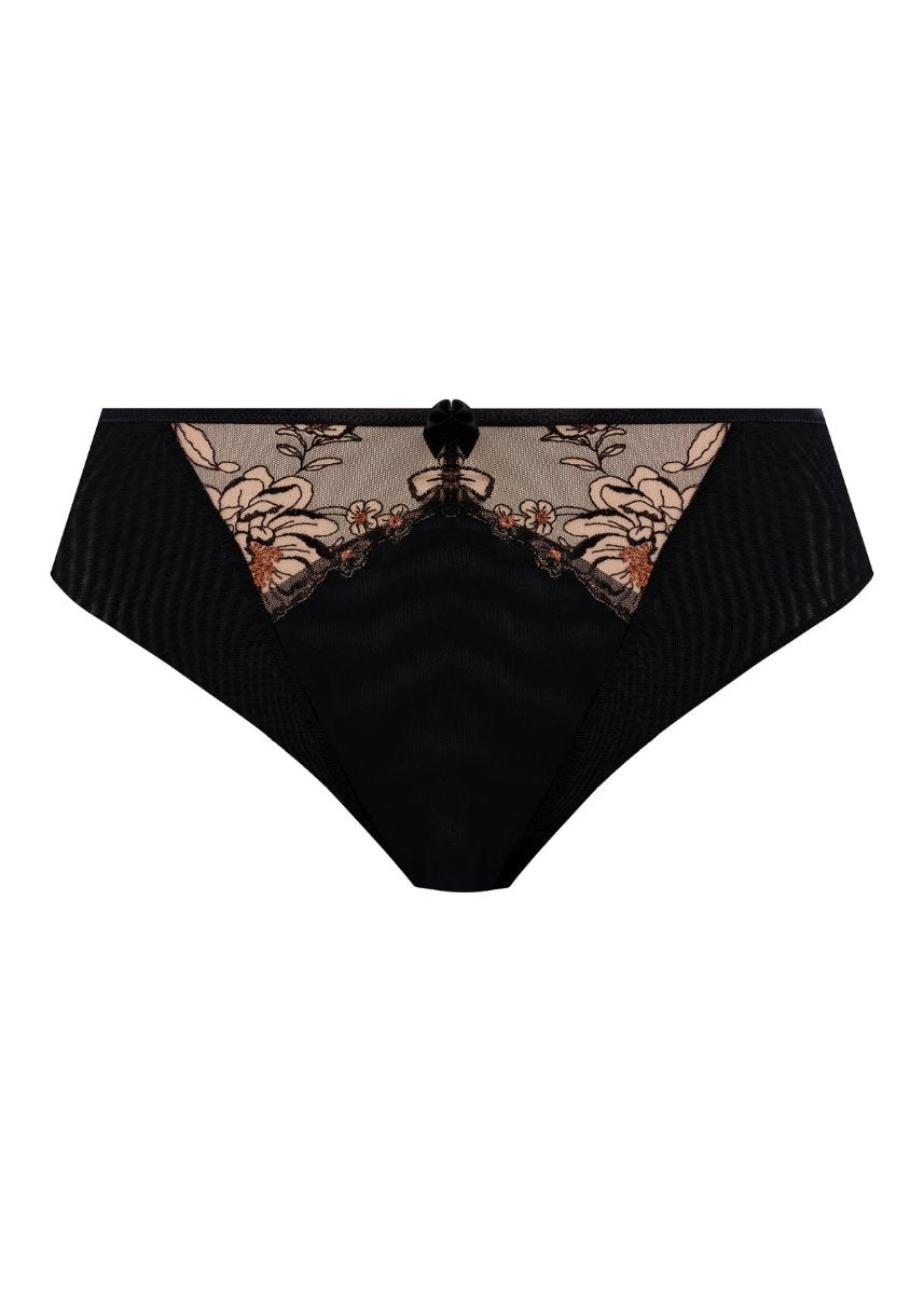 Elomi Teagan Black Almond Thong Panty 302670