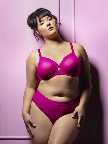 Curvy Couture Sheer Mesh Glamberry High Cut Hipster Panty 1313