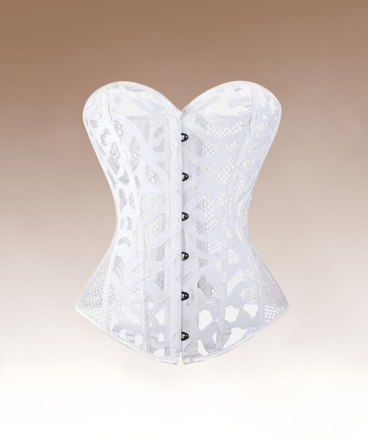 Élise Geborduurd Mesh Korset – Romantisch Geborduurd Lingerie Korset