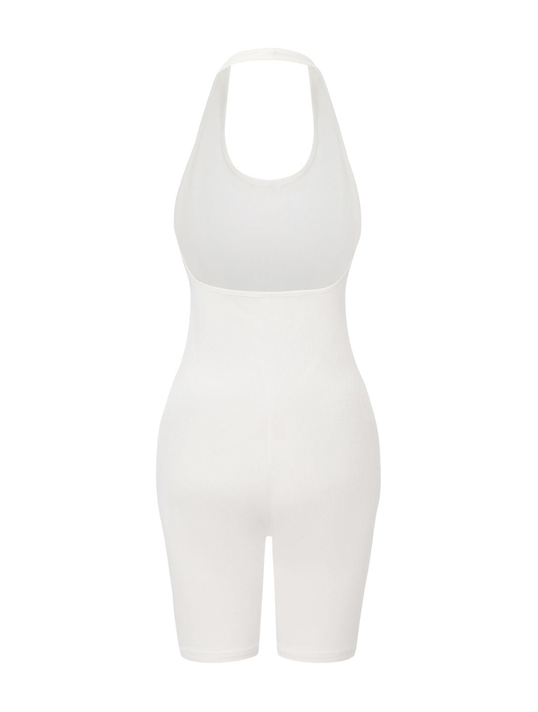 ISOLDE – Geribbelde Halternek Bodysuit - LivingCurves Beige / S