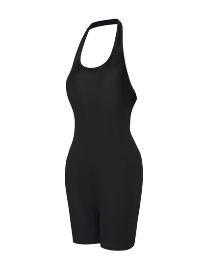 ISOLDE – Geribbelde Halternek Bodysuit - LivingCurves Beige / S