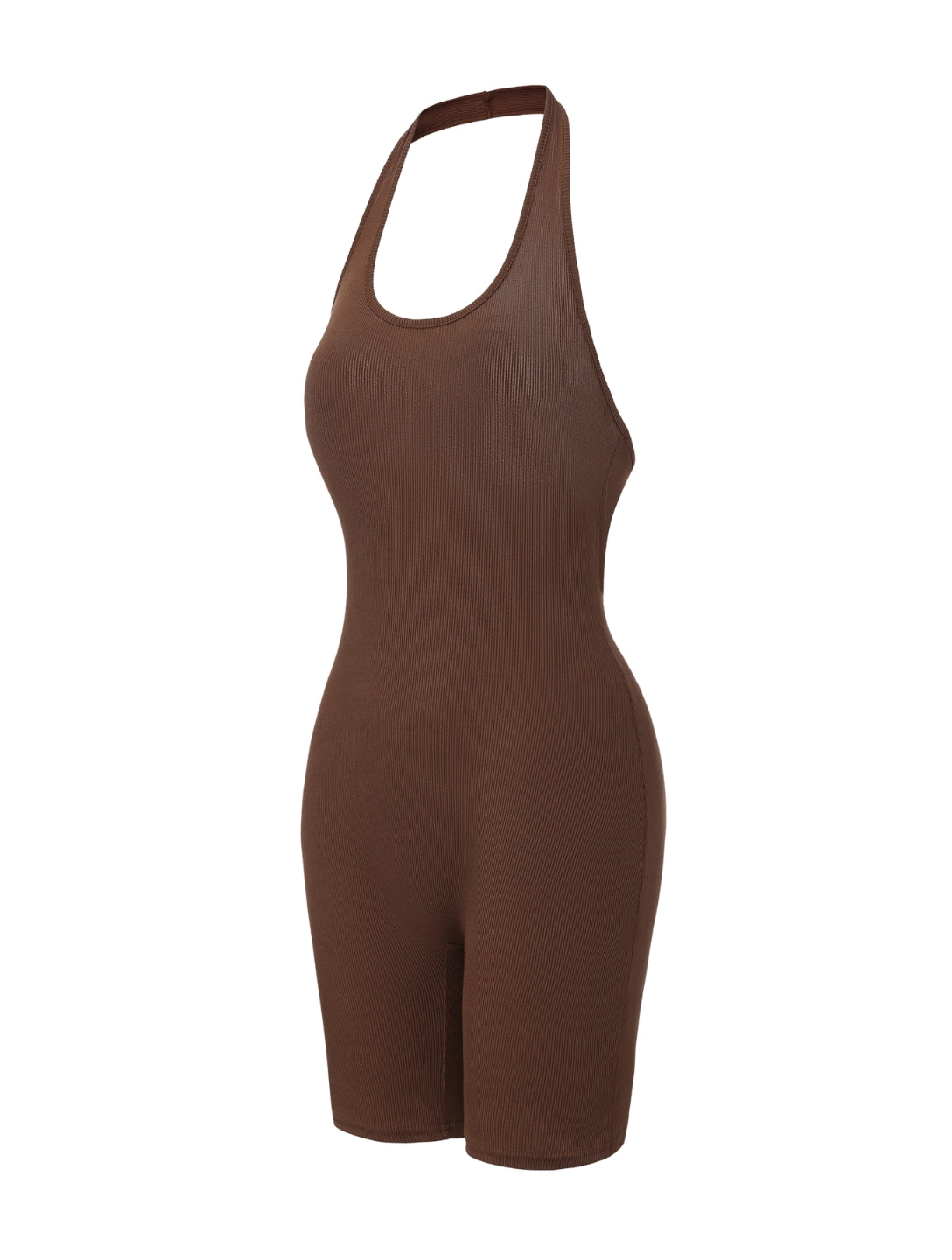 ISOLDE – Geribbelde Halternek Bodysuit - LivingCurves Beige / S