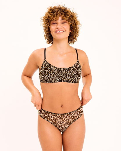 LEONA – Mesh Scoop Bralette Luipaard