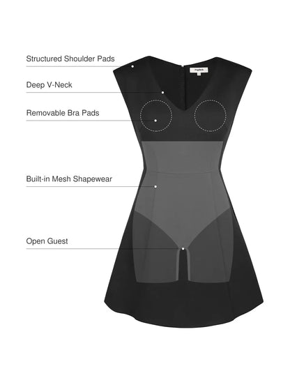 ORINA – Shaping V-Neck Mini Dress