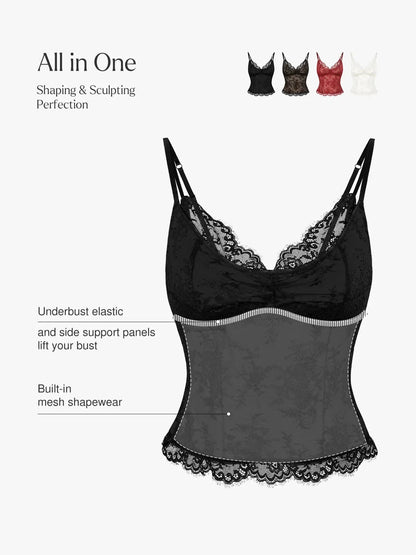 Shapewear Lace Contouring Camisole - LivingCurves Skin / XS