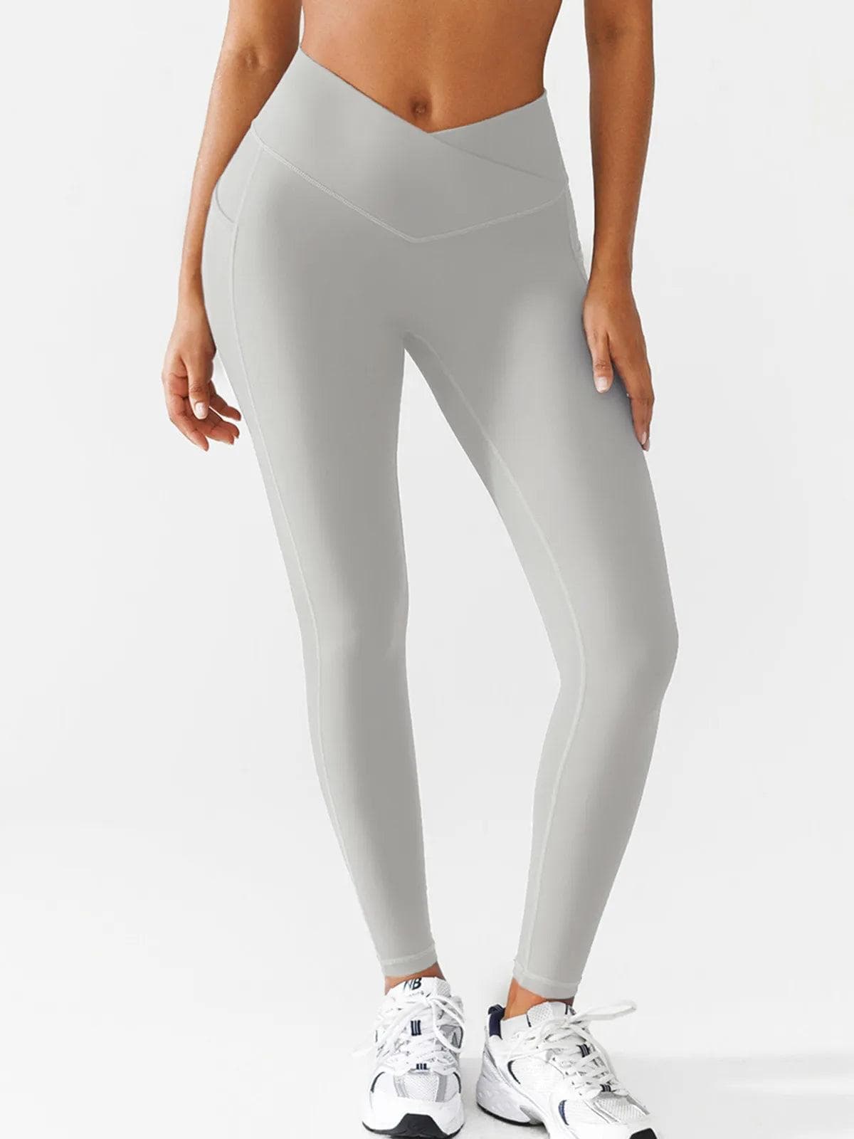 BRXL Butt Scrunch Crossover Waist Leggings - LivingCurves Gray / XS