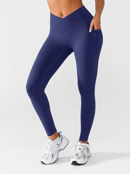 BRXL Butt Scrunch Crossover Waist Leggings - LivingCurves Blue / XS