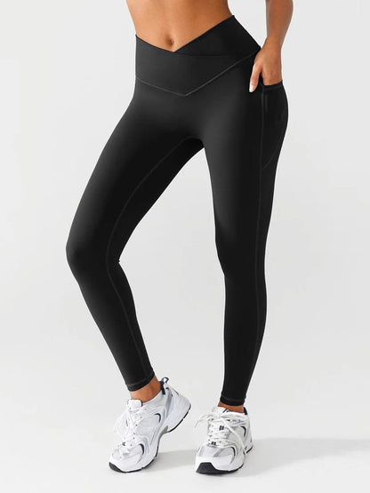 BRXL Butt Scrunch Crossover Waist Leggings - LivingCurves Black / XS