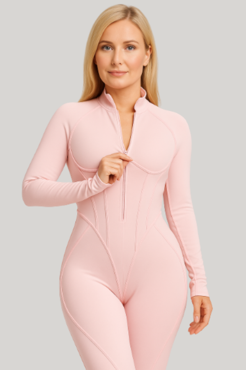 MIYA – Catsuit met Corrigerend Effect - LivingCurves Bodysuit Roze / XS