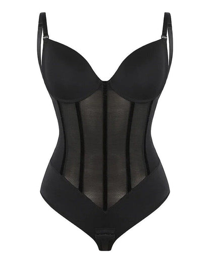 SORIX – Ademend Sexy Tummy Control Bodysuit - LivingCurves Zwart / XS