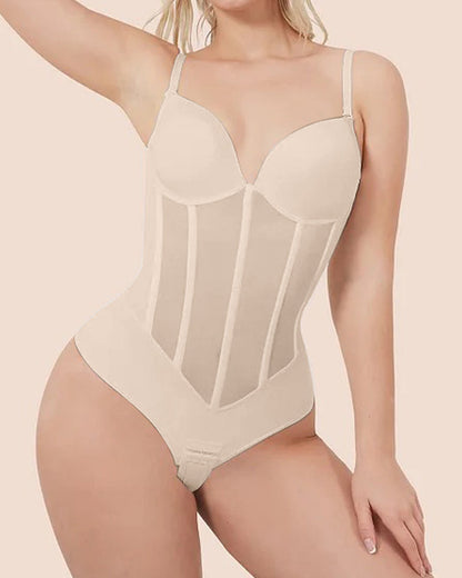 SORIX – Ademend Sexy Tummy Control Bodysuit - LivingCurves Zwart / XS