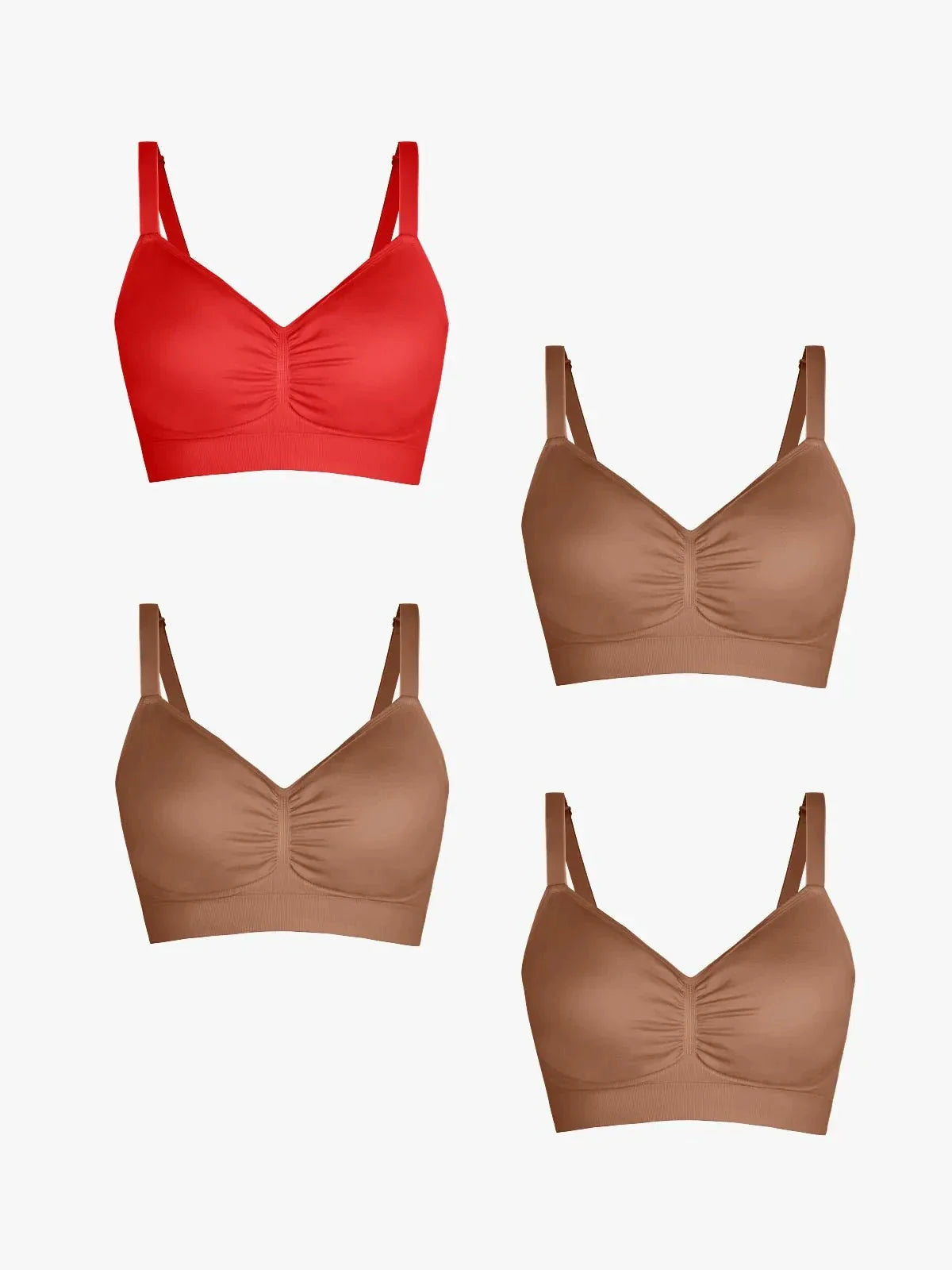 MAELLE DELUXE | 4-Pack Naadloze Comfortbeha met Uitneembare Pads