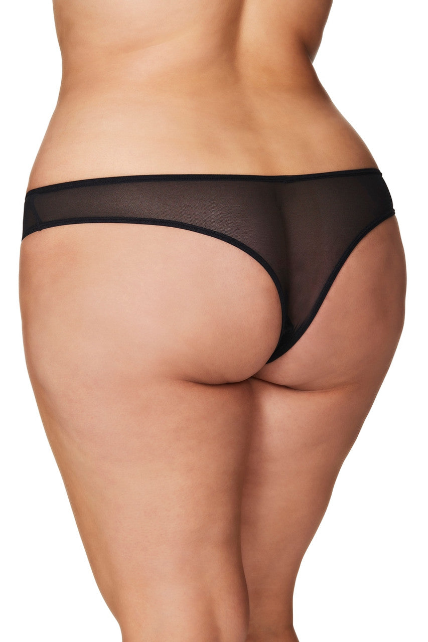 Oh La La Cheri Lingerie Paradise Basic Colors Pearl Crotchless Plus Size Thong Panty 2066X