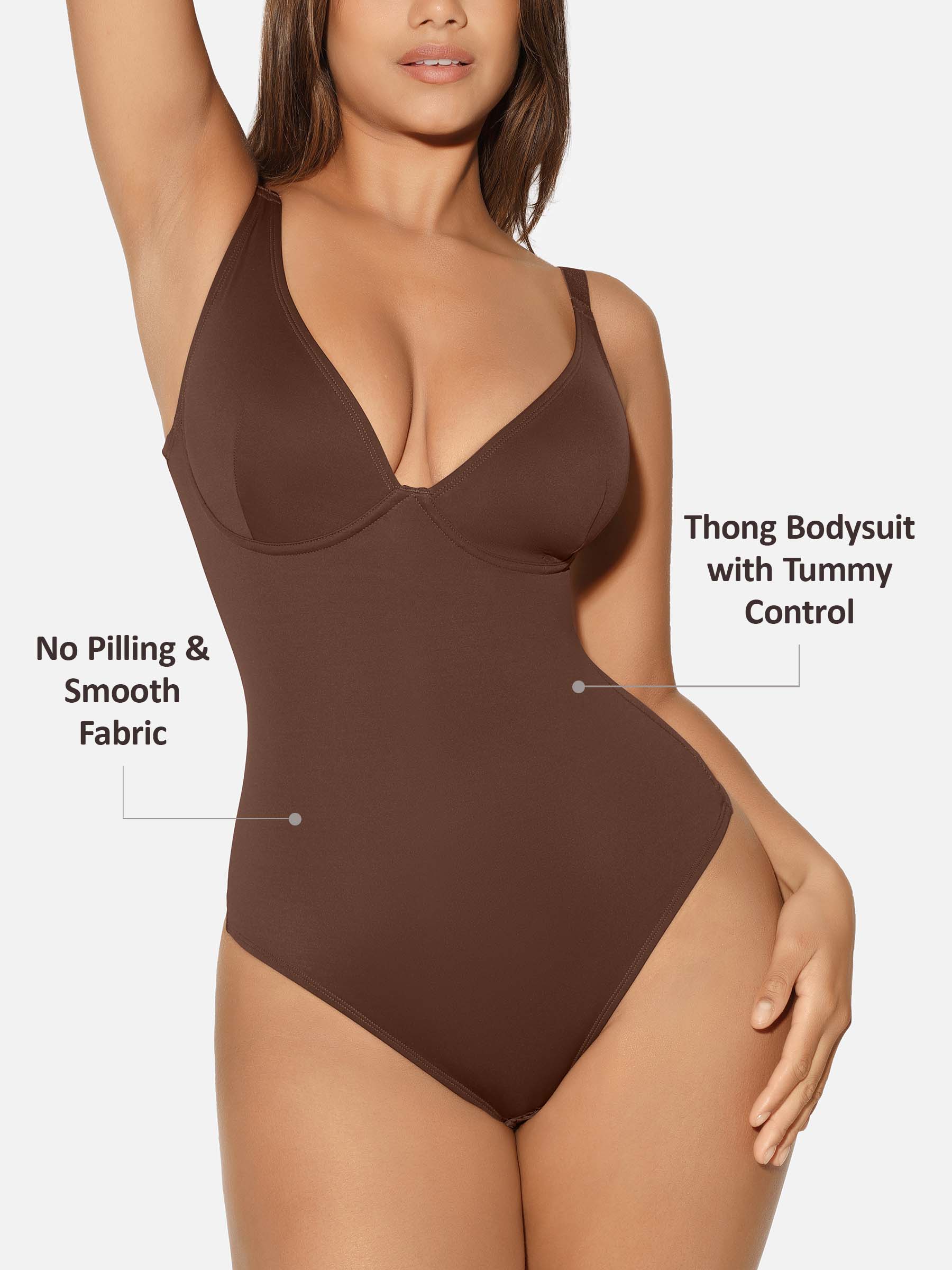 SHAPE ESSENTIAL – V-Neck Tummy Control Shaping Bodysuit