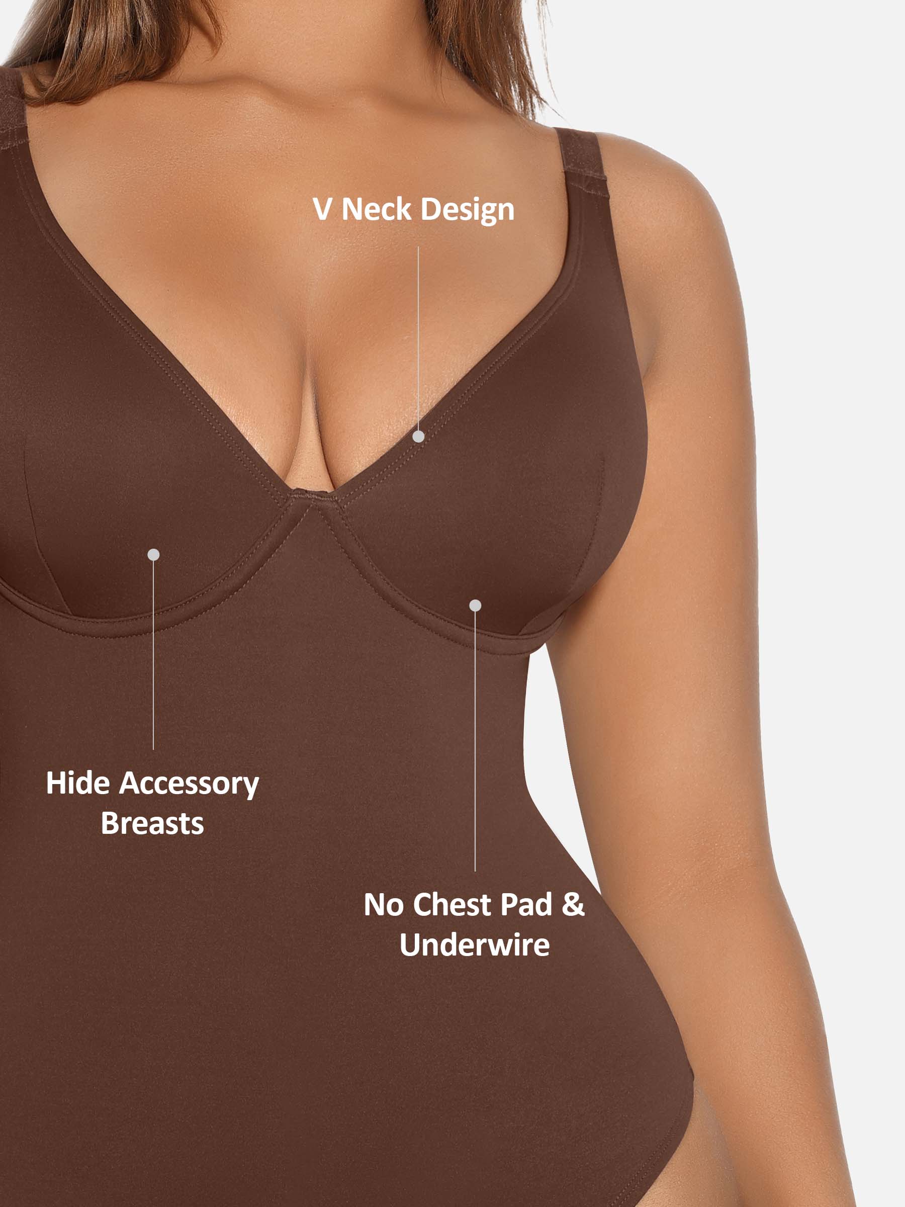 SHAPE ESSENTIAL – V-Neck Tummy Control Shaping Bodysuit