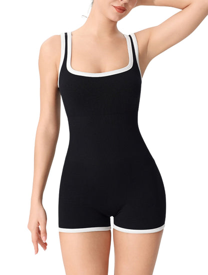 CELESTE – Outlined Geribbelde Bodysuit - LivingCurves Black / S