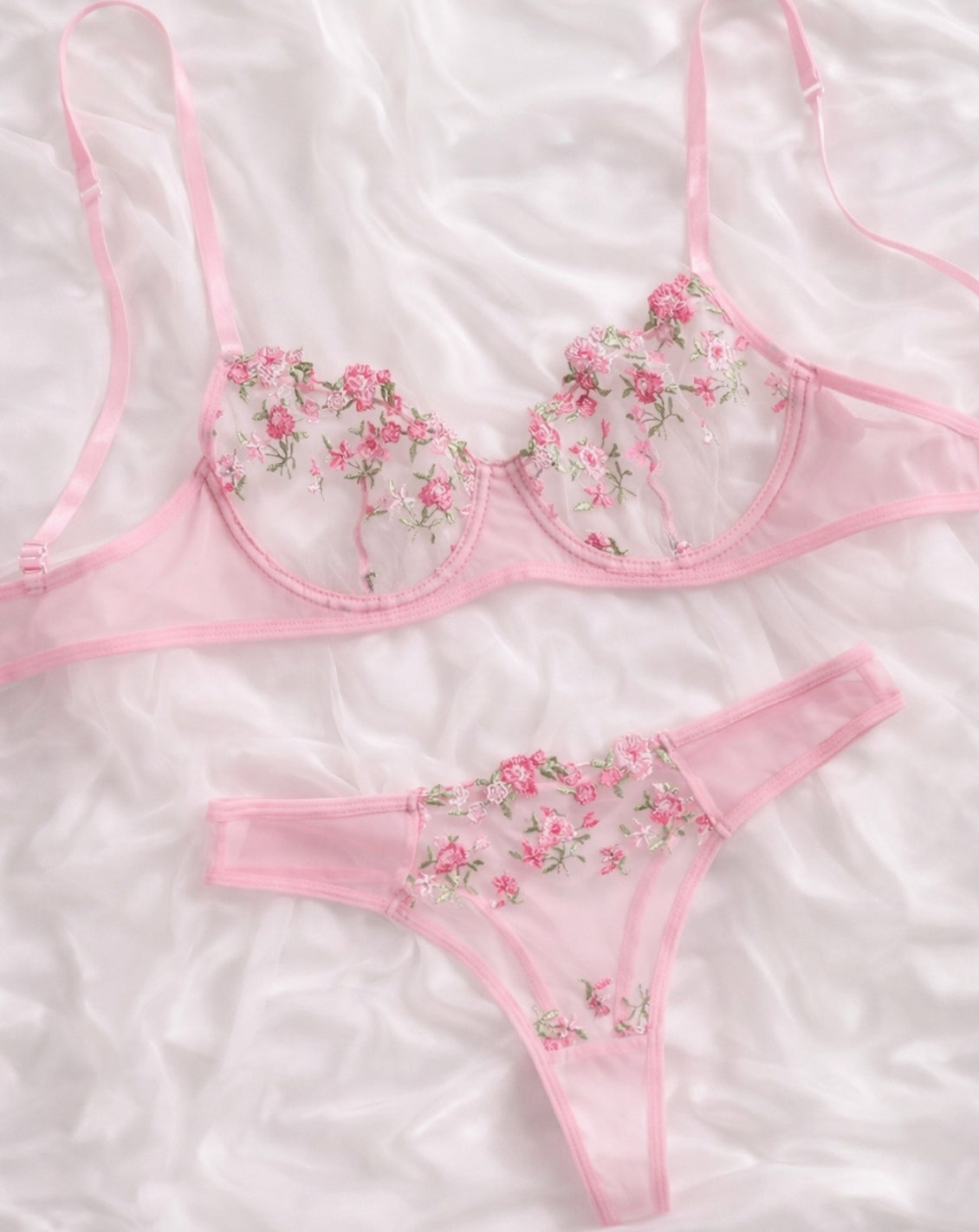 LIVC Lingerie set – Romantisch bloemenmotief met verfijnde afwerking voor Dames