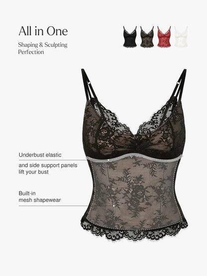 Shapewear Lace Contouring Camisole - LivingCurves Skin / XS