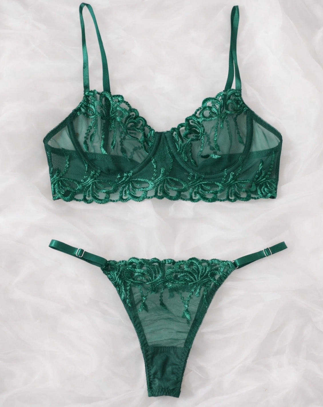 LIVC Lingerie set – Verfijnd groen met elegante afwerking voor Dames