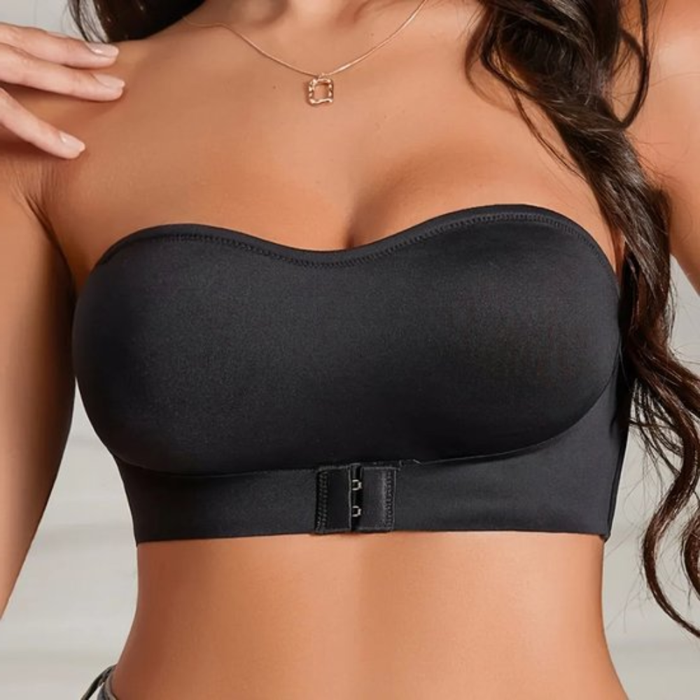 SELENE – Strapless Push-up BH (Ademend Comfort) - LivingCurves Tops Zwart / S