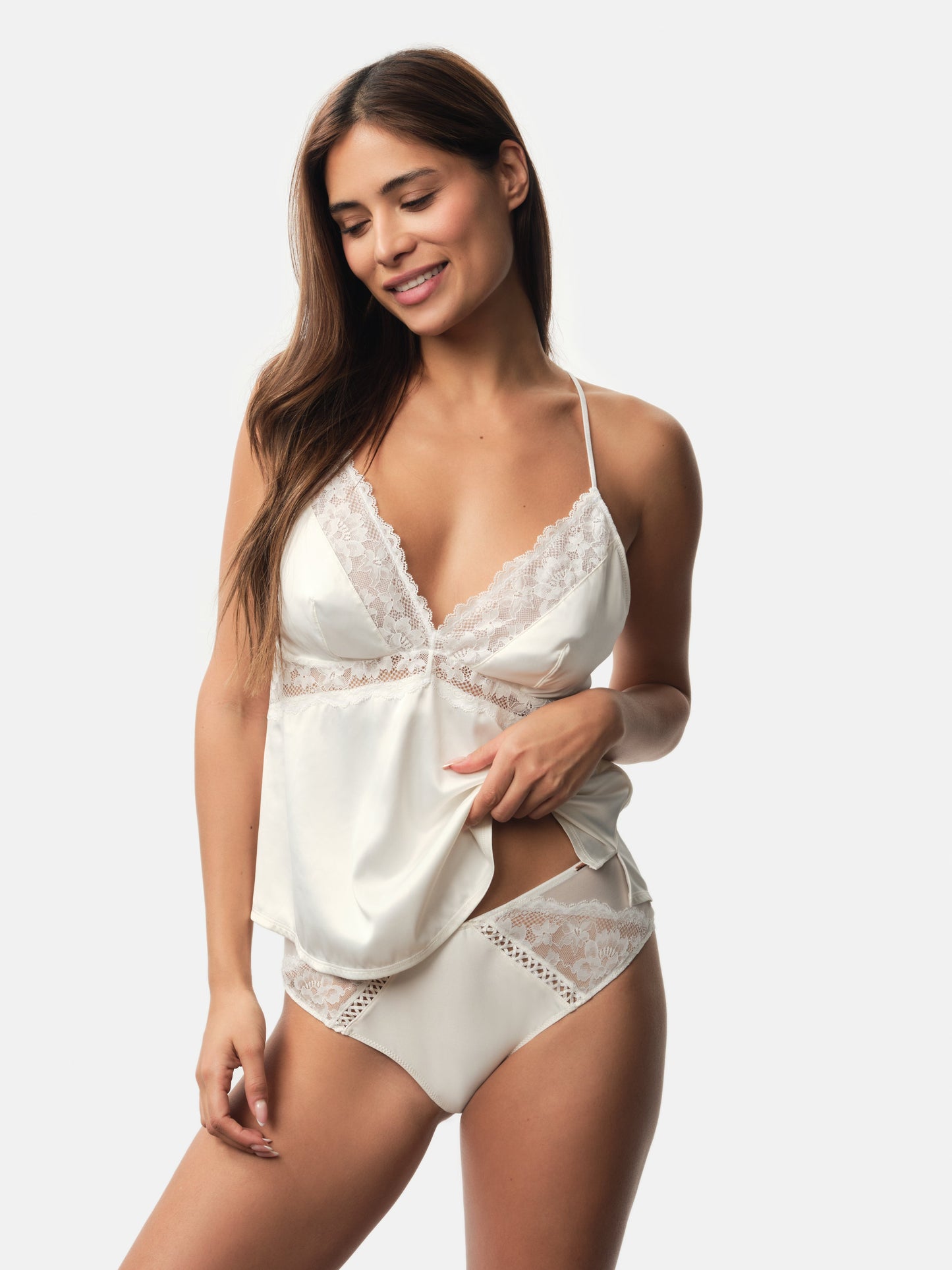 Lyra – Satijnen Camisole met Kant