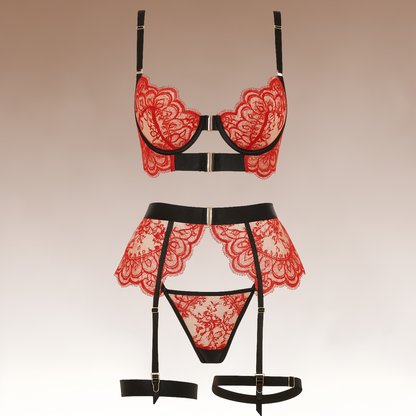 Sidonie - Rouge Lingerieset