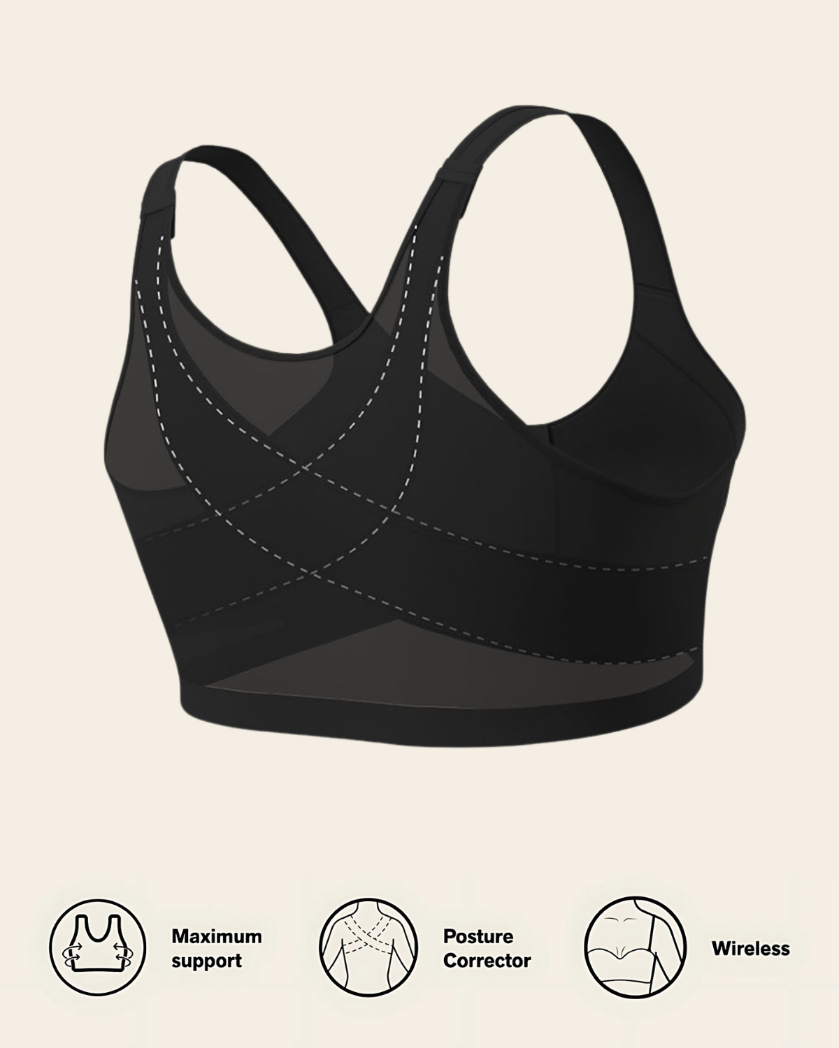 NÉLA - Posture Support BH NÉLA - LivingCurves Brasieres Zwart / 70B