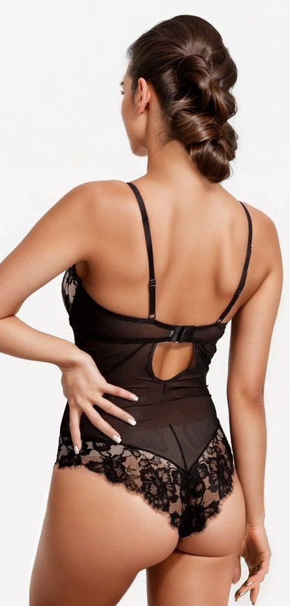 ASTRY – Cut-Out Strappy Teddy - LivingCurves Apparel & Accessories > Lingerie Black / Small