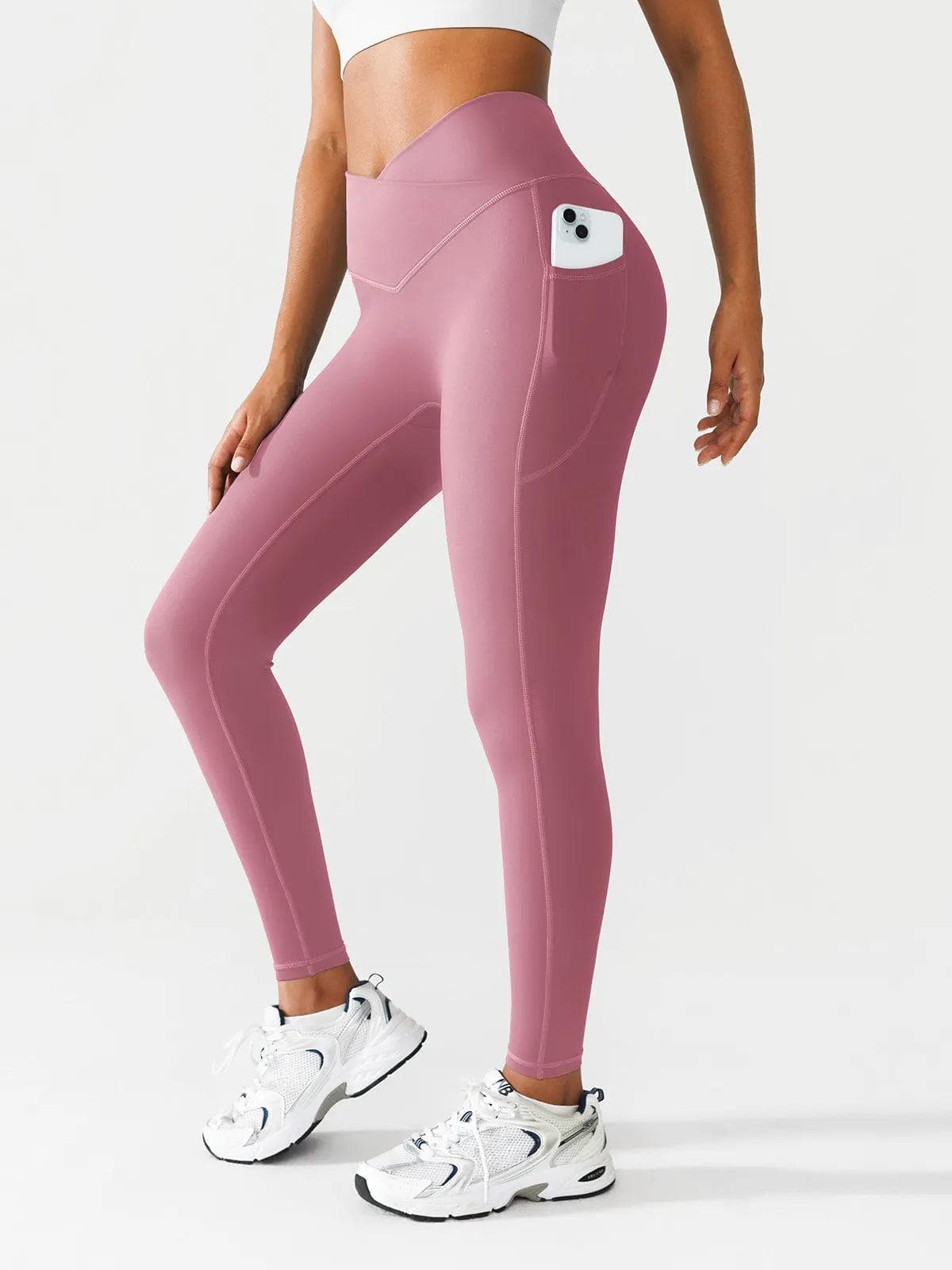 BRXL Butt Scrunch Crossover Waist Leggings - LivingCurves Pink / XS