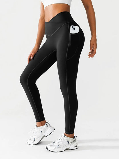 BRXL Butt Scrunch Crossover Waist Leggings - LivingCurves Pink / XS