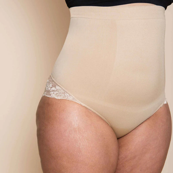 Ladies High Waist Silicone Non-Slip Dispensing Lace Shapewear Pants