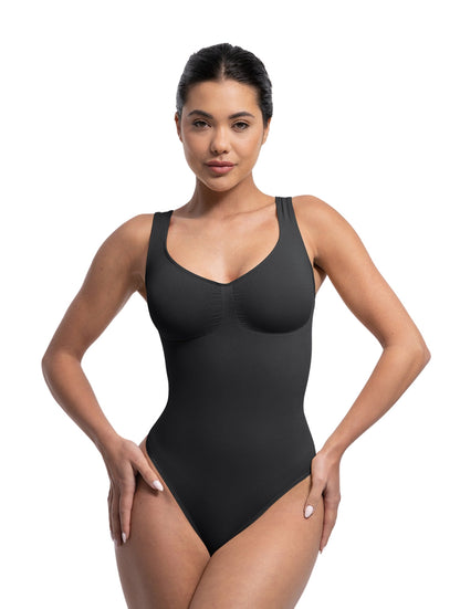 NOA – Naadloze Sculpt Bodysuit String - LivingCurves Zwart / S