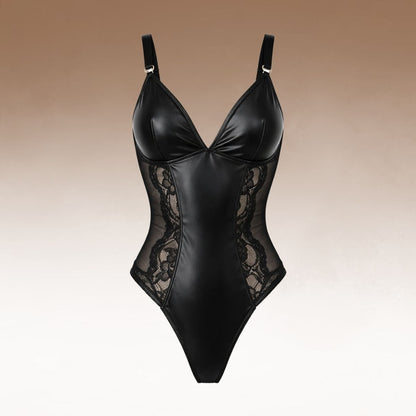 VEXIS – Faux Leather Lingerie Bodysuit