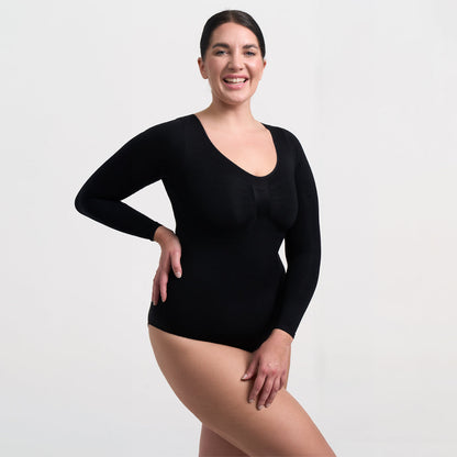 NAYA – Longsleeve Sculpt Bodysuit (Slipmodel) - LivingCurves Bodysuit Zwart / XS