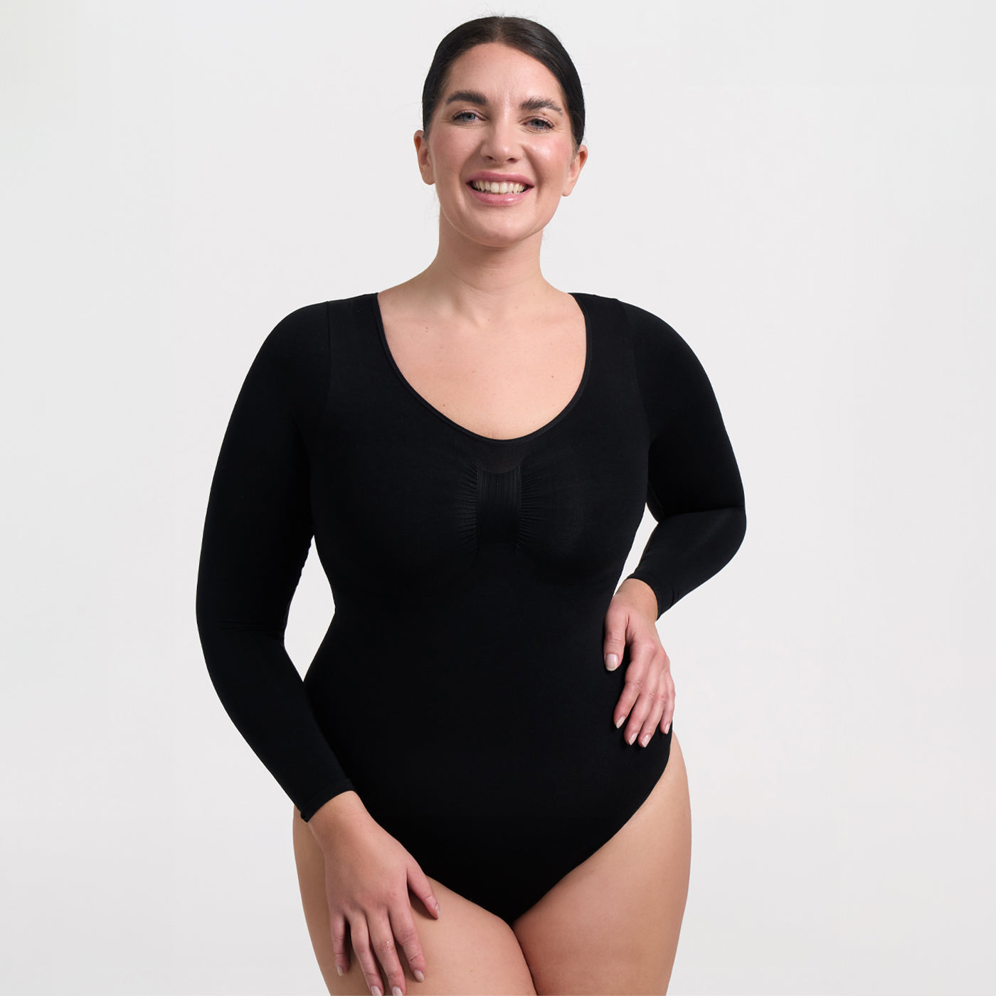 NAYA – Longsleeve Sculpt Bodysuit (Slipmodel) - LivingCurves Bodysuit Zwart / XS