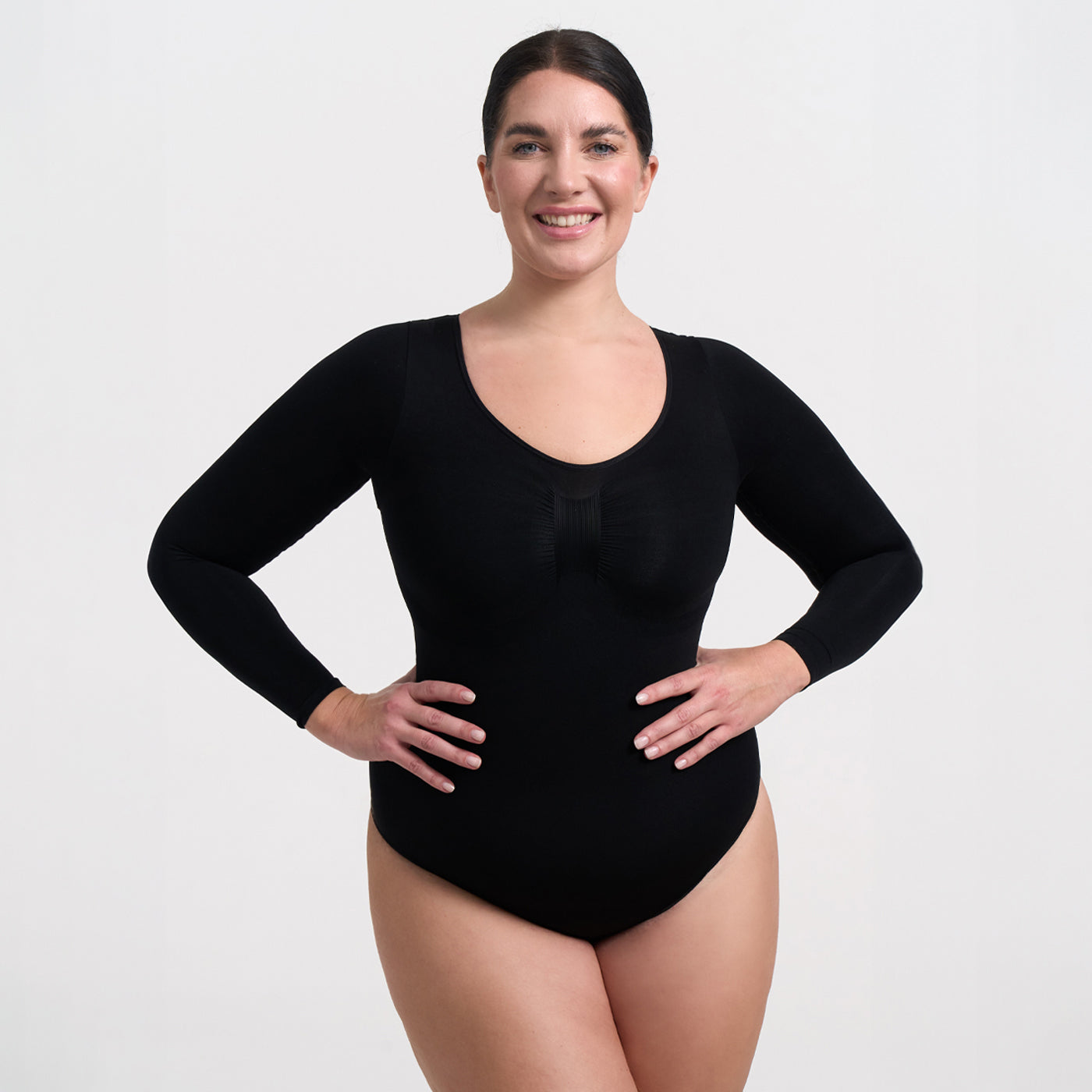 NAYA – Longsleeve Sculpt Bodysuit (Slipmodel) - LivingCurves Bodysuit Zwart / XS