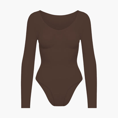 NAYA – Longsleeve Sculpt Bodysuit (Slipmodel) - LivingCurves Bodysuit Bruin / XS