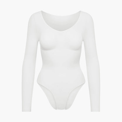 NAYA – Longsleeve Sculpt Bodysuit (Slipmodel) - LivingCurves Bodysuit Wit / XS