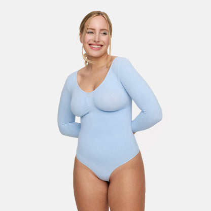 ARYA – Longsleeve Sculpt Bodysuit (Stringmodel) - LivingCurves Bodysuit Zwart / XS