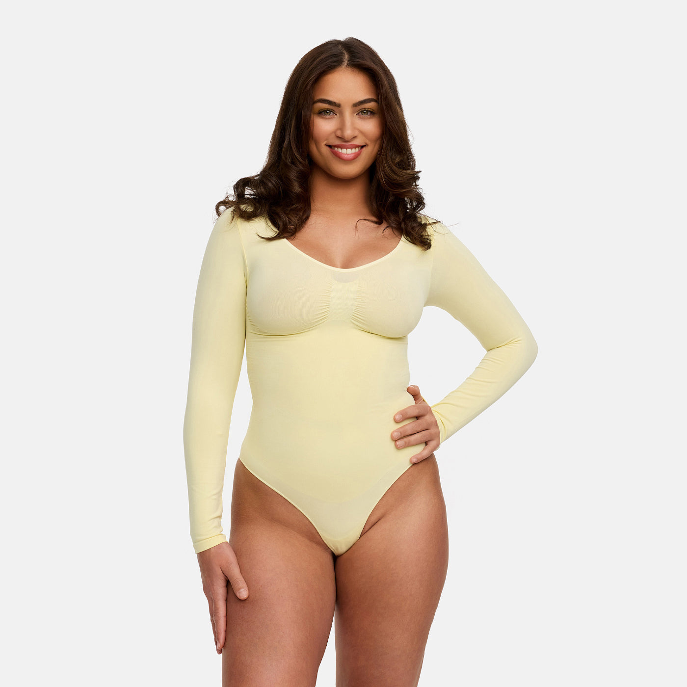 ARYA – Longsleeve Sculpt Bodysuit (Stringmodel) - LivingCurves Bodysuit Zwart / XS