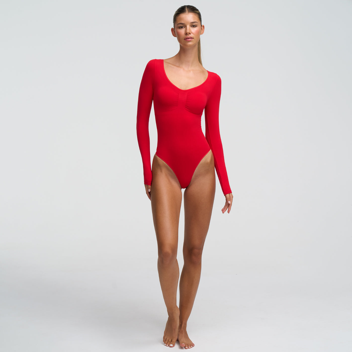 ARYA – Longsleeve Sculpt Bodysuit (Stringmodel) - LivingCurves Bodysuit Zwart / XS