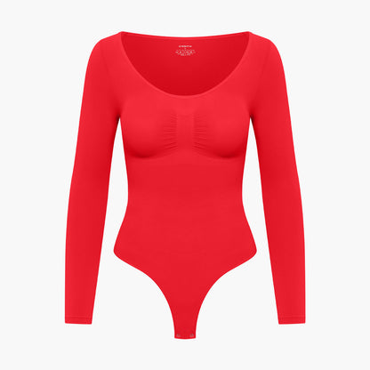 ARYA – Longsleeve Sculpt Bodysuit (Stringmodel) - LivingCurves Bodysuit Rood / XS