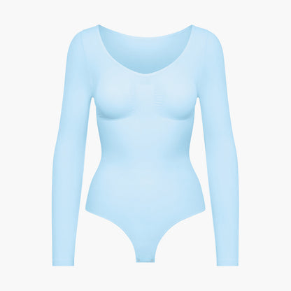 ARYA – Longsleeve Sculpt Bodysuit (Stringmodel) - LivingCurves Bodysuit Blauw / XS