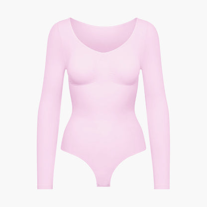 ARYA – Longsleeve Sculpt Bodysuit (Stringmodel) - LivingCurves Bodysuit Roze / XS