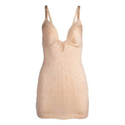 SERA – Teddy Chemise met Corselet - LivingCurves Body Briefer 32B / NUDE