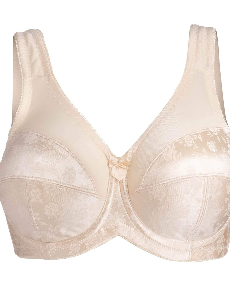 Style 7101 | Brand Printed Full Figure Support Underwire Bra - Fawn