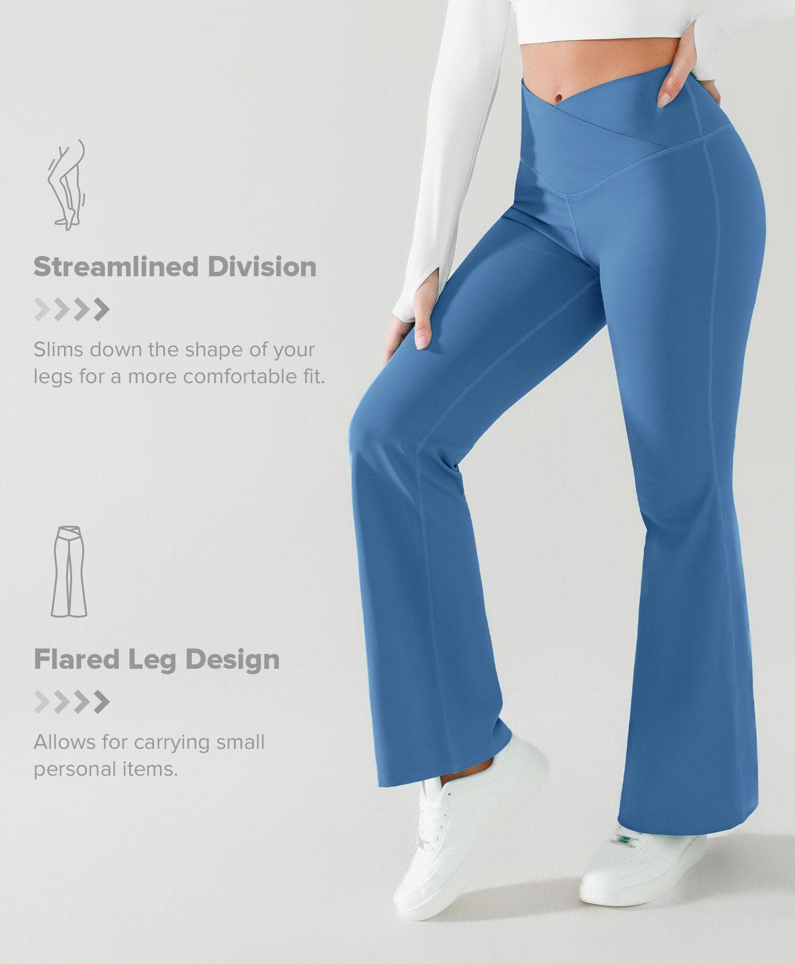 CELESTE – Flared Yoga Shaping Pants - LivingCurves Licht Blauw / XS