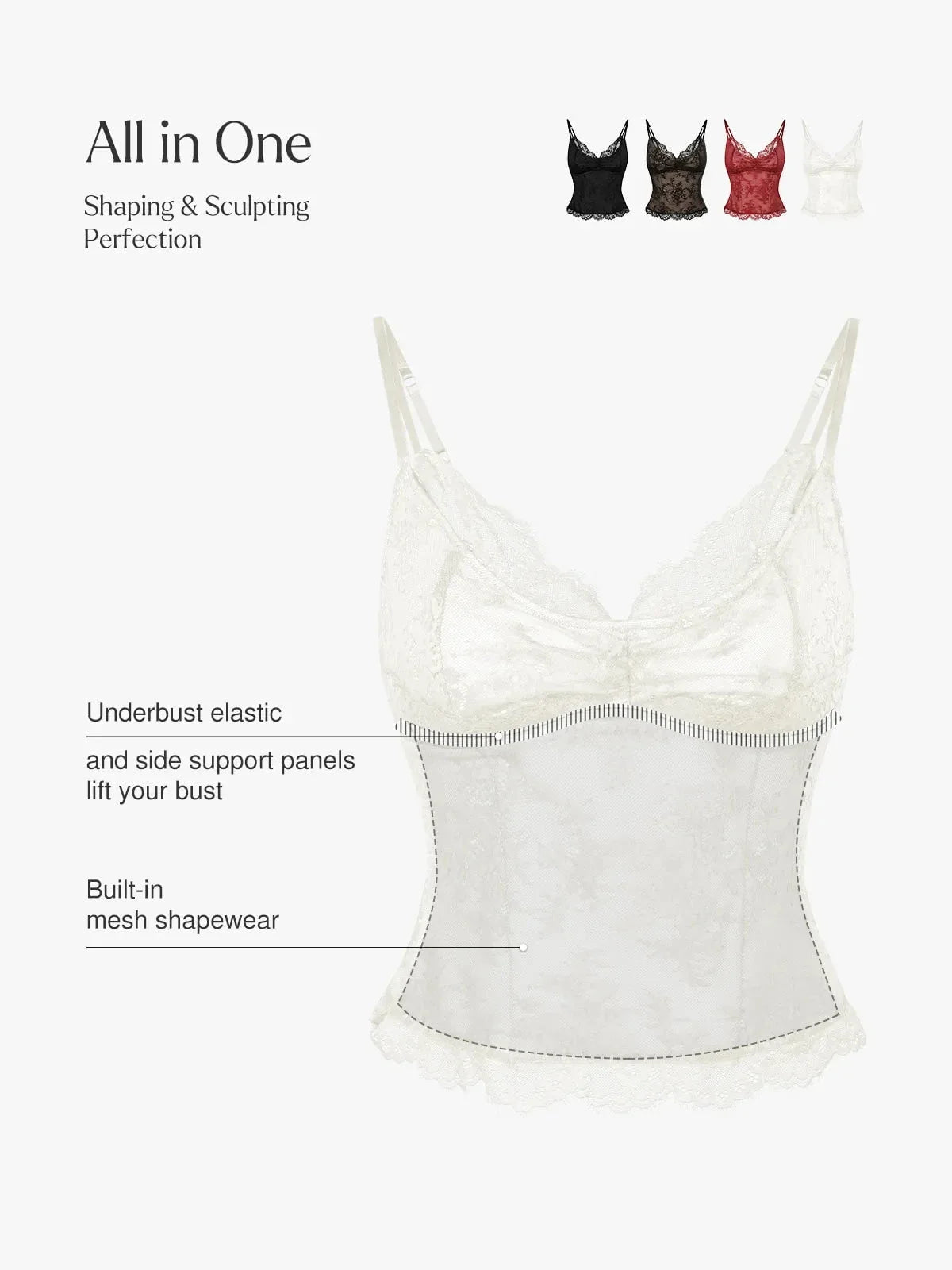 Shapewear Lace Contouring Camisole - LivingCurves Skin / XS