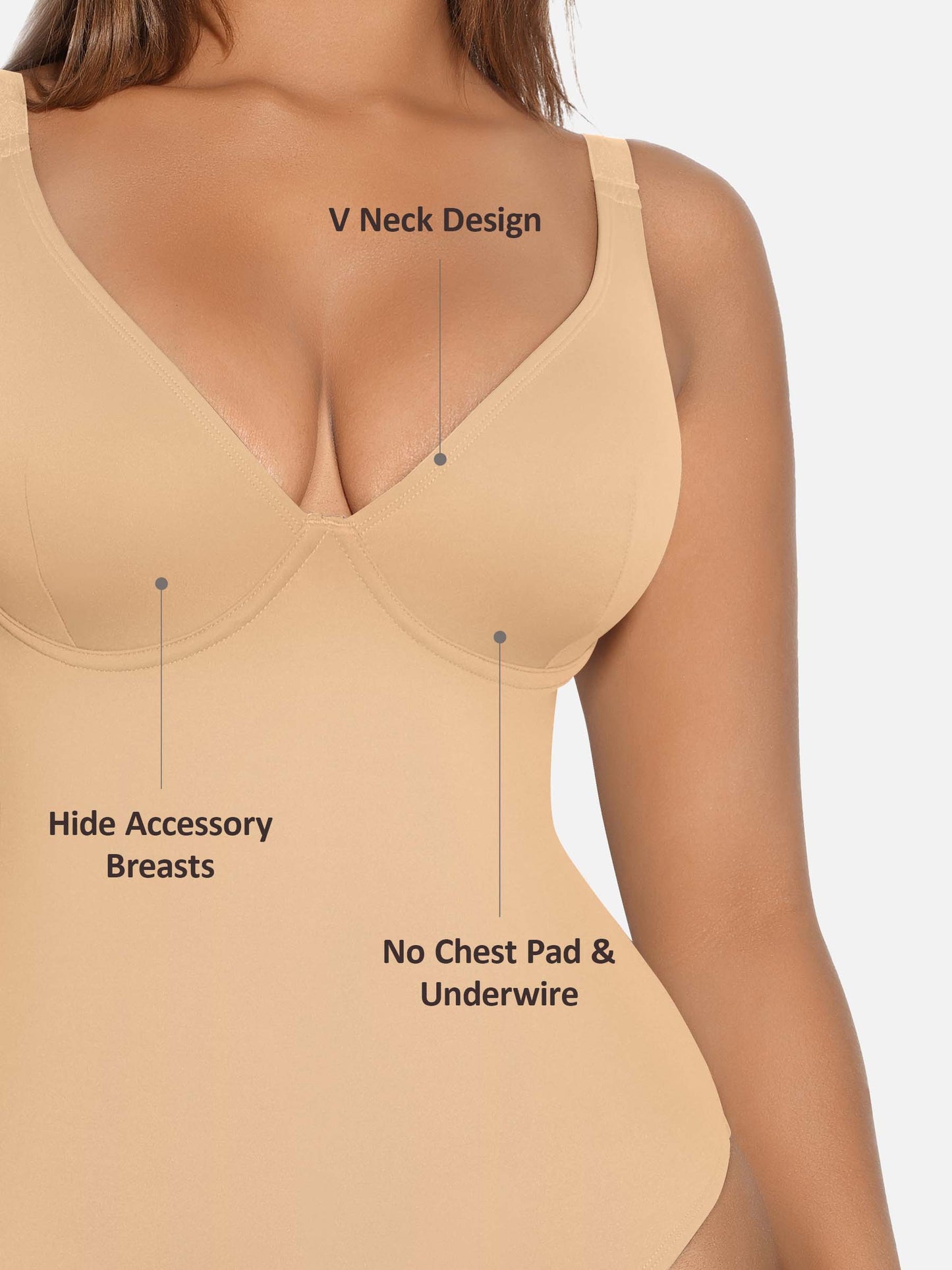 LIVC – V-Neck Tummy Control Shaping Bodysuit | Naadloze Comfort Body met Shaping Effect & Elegante Pasvorm