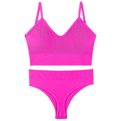 Naadloze Triangle BH Set – Meerdere Kleuren - LivingCurves Kaching Cart Upsell Toggle Roos Rood / M